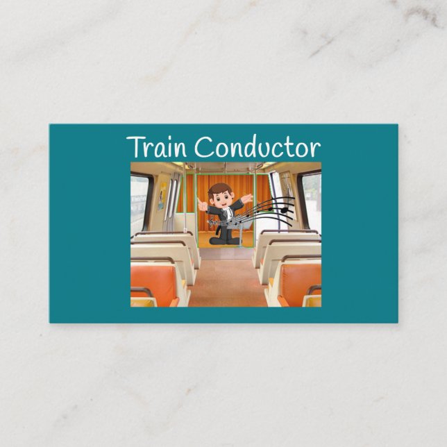 Train Conductor Locomotive Melody by Funnycomb Business Card (Front)