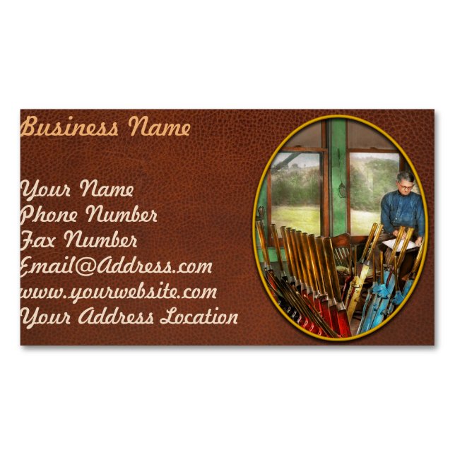Train - Controls - In the signal tower 1940 Magnetic Business Card (Front)