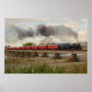 Train Crossing Otaki River Poster