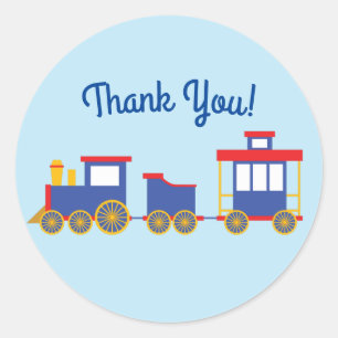 Train Cute Choo-Choo 1st Birthday Party Theme Classic Round Sticker