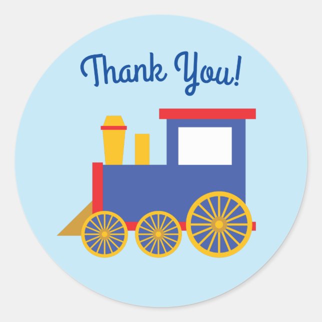Train Cute Choo-Choo 1st Birthday Party Theme Classic Round Sticker (Front)