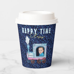 Train cute photo watercolor Favor Box Paper Cups