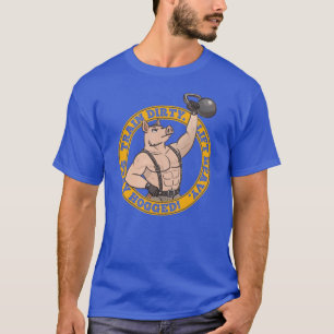 Train Dirty. Lift Heavy. Stay Hogge! Pig torso T-Shirt