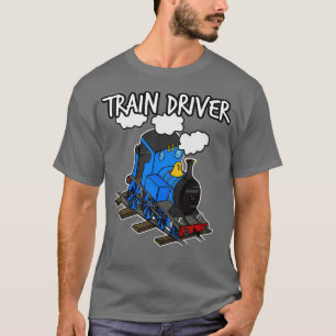 Train Driver Steam Locomotive Rail Enthusiasts Blu T-Shirt
