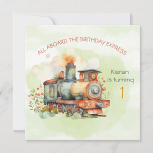 Train Engine Boy 1st. Birthday Invitation
