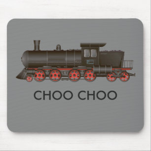 Train Engine Choo Choo or Customise Text Mouse Pad