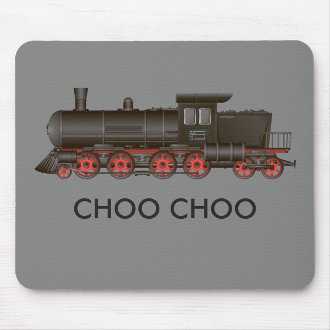 Train Engine Choo Choo or Customise Text Mouse Pad (Front)