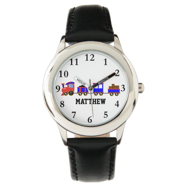Train Engine Personalised name Boys Watch (Front)