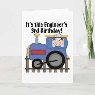 Train Engineer 3rd Birthday Tshirts and Gifts Card