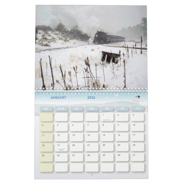 Train Enthusiests Calendar (Jan 2026)