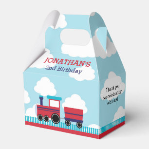 Train Favour Box (Boys Birthday in Navy & Red)