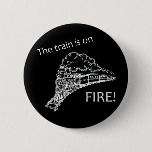 Train Fire 6 Cm Round Badge