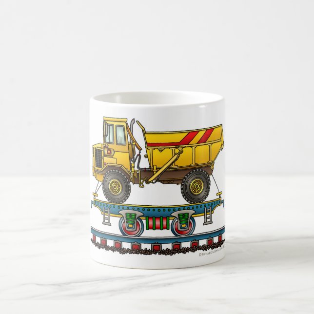 Train Flat Car With Dump Truck Railroad Coffee Mug (Center)