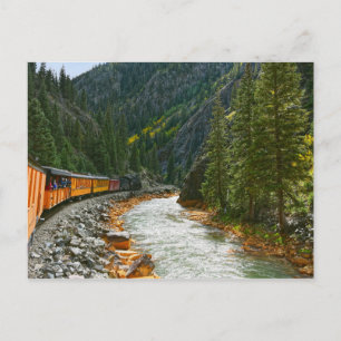 Train Following the Animas River, Colorado Postcard