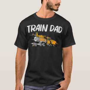 Train Gift For Dad Men Cool Locomotives Train T-Shirt