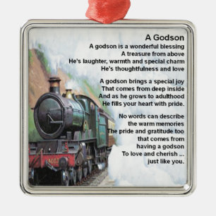 Train     Godson  Poem Metal Tree Decoration