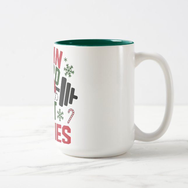 Train Hard Eat Cookies Funny Christmas Gym Mug (Right)