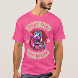Train Hard Fight Harder - Muay Thai Unicorn T-Shirt