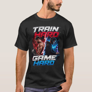 Train Hard Game Hard: High-Contrast Dynamic Split  T-Shirt