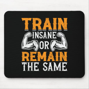 Train Hard Graphic For Bodybuilding Fans Mouse Pad