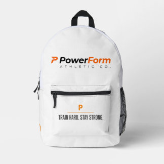 Train Hard Stay Strong White Athletic Backpack