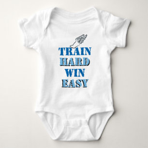 Train hard  Win Easy - Track and Field Baby Bodysuit