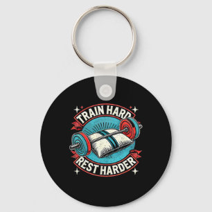 Train Hart Rest Harder Barbell Bodybuilding 1  Key Ring