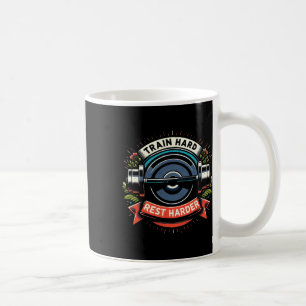 Train Hart Rest Harder Barbell Bodybuilding Coffee Mug