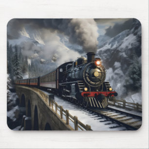 Train in Mountains Mouse Pad