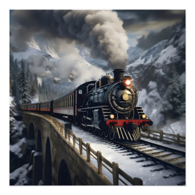 Train in Mountains Photo Print (Front)