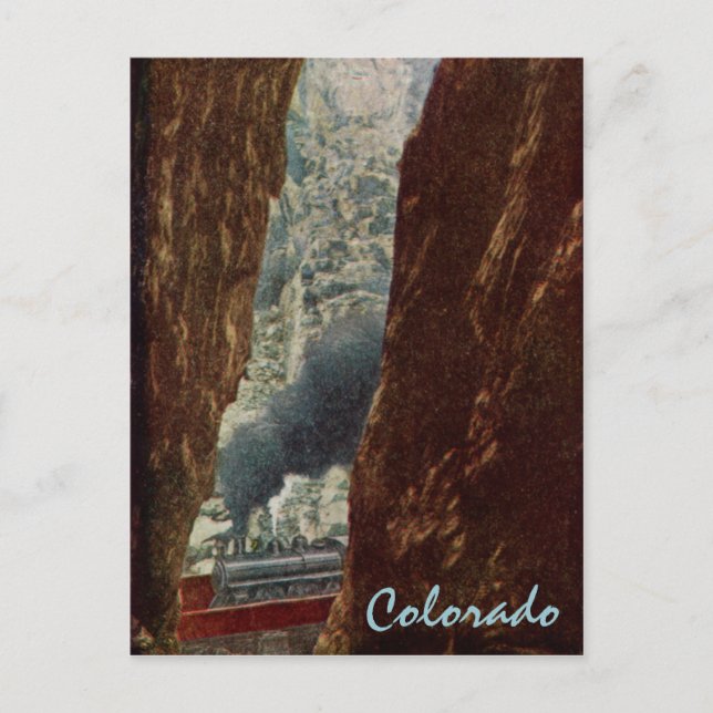 Train in Royal Gorge Crevice Postcard (Front)