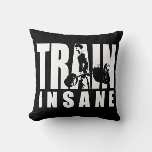 TRAIN INSANE - Deadlift - Gym Workout Motivational Cushion