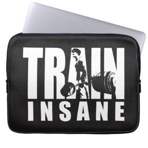 TRAIN INSANE - Deadlift - Gym Workout Motivational Laptop Sleeve