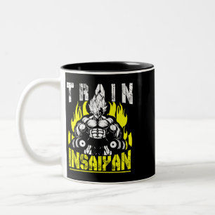 Train Insane Or Remain the Same Funny Workout Humo Two-Tone Coffee Mug