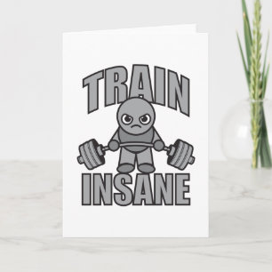 TRAIN INSANE - Workout Cartoon Anime Motivational Card