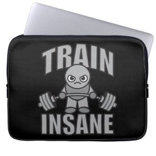 TRAIN INSANE - Workout Cartoon Anime Motivational Laptop Sleeve