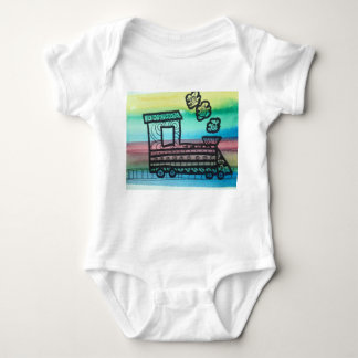 Train jersey baby bodysuit