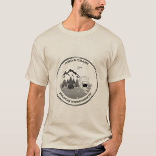 Train Journey Through Mountains, Trees T-Shirt