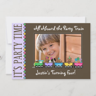 Train Kid's Birthday Party Invitation