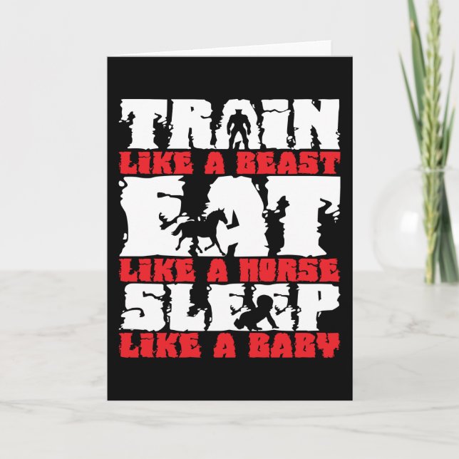Train Like A Beast - Gym and Fitness Motivation Card (Front)