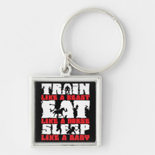 Train Like A Beast - Gym and Fitness Motivation Key Ring