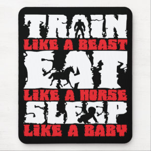 Train Like A Beast - Gym and Fitness Motivation Mouse Pad