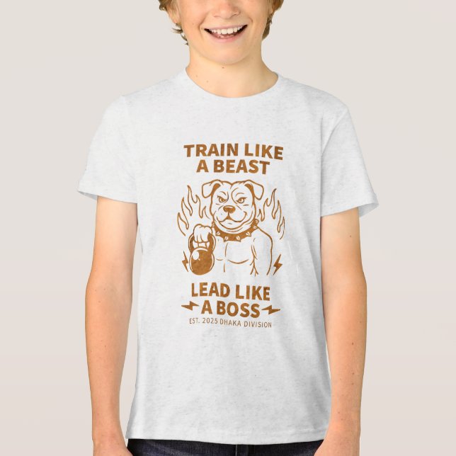 Train Like a Beast. Lead Like a Boss Tri-Blend Shirt (Front)