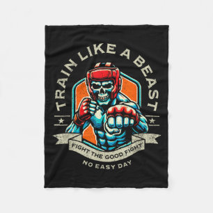 Train Like a Fighter MMA Martial Arts Boxing Fleece Blanket