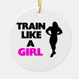Train Like A Girl Ceramic Tree Decoration