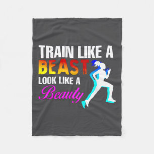 Train Like A Look Like A Beauty Fitness  Fleece Blanket