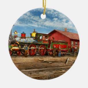 Train - Locomotive - Apache Number 23 1868 Ceramic Tree Decoration
