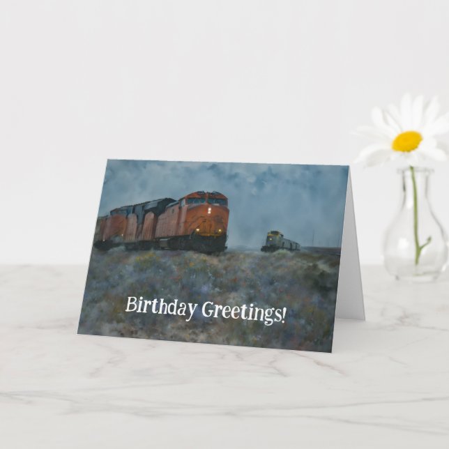 Train Locomotive Funny Pun Birthday Card (Small Plant)