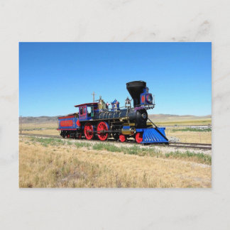 Train locomotive postcard