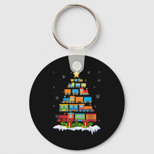 Train Lover Xmas Tree Santa Christmas Train  Key Ring